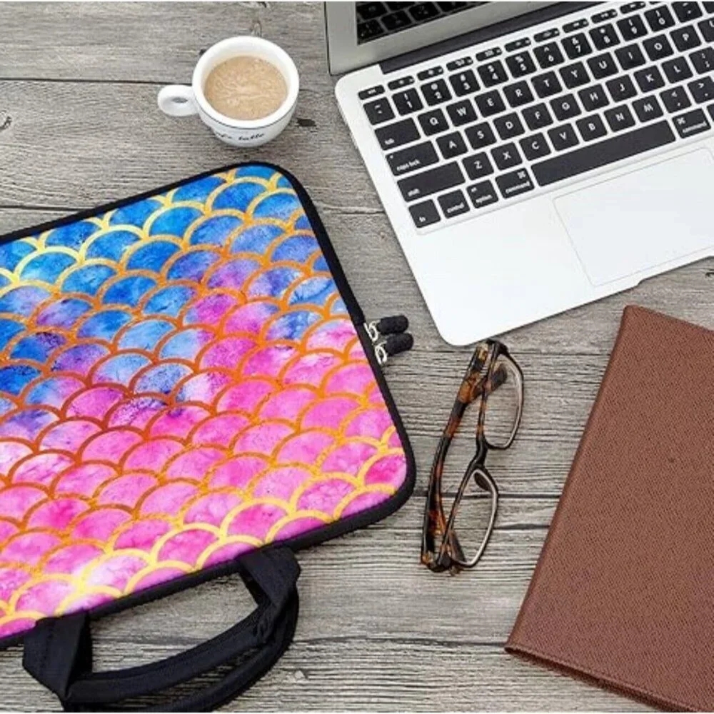 Mermaid Neoprene Laptop Computer Case Zip Around Tablet Protector Sleeve Bag‎